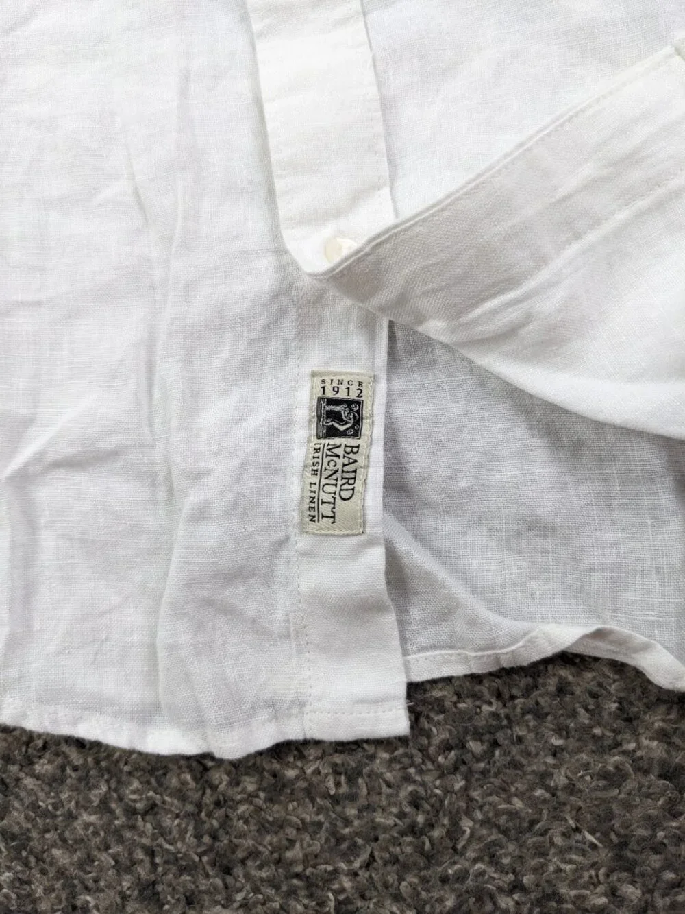 NWT J Crew Baird McNutt Shirt Irish Linen S/S Button White Mens Medium Tall MT